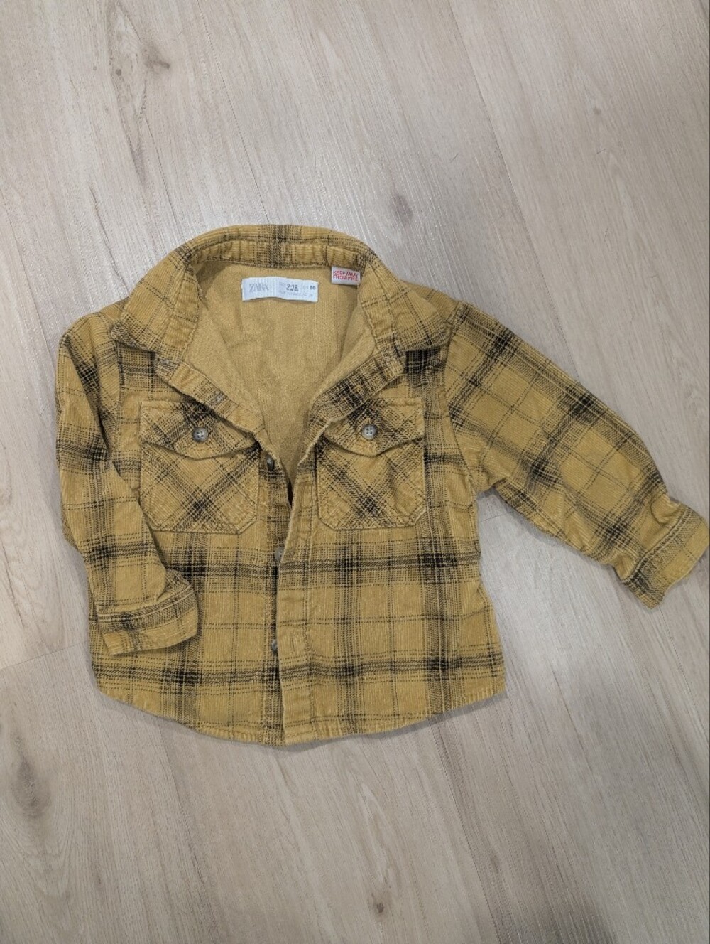 Zara Kids Yellow Plaid Shirt Jacket